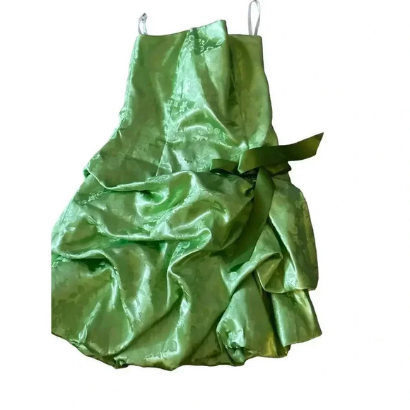 Jessica Mcclintock Gunne Sax Green Brocade Bridesmaids Cocktail Dress Size 6 - Picture 2 of 9